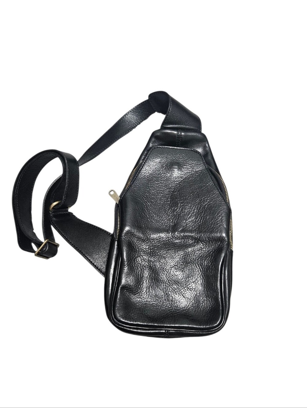 Made in Italy Black Leather Crossbody Sling Bag - Picture 7 of 7